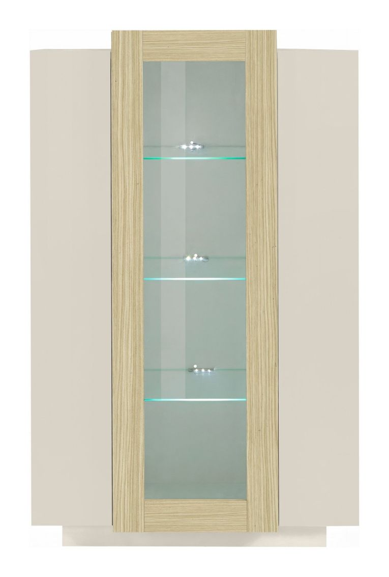 Vetrina Beige 7 Ripiani 10 Vani 80x38x120.5h cm, 3 Ante - Severino