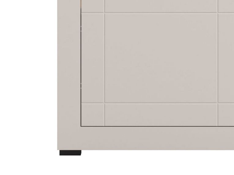 Vetrina Beige Nero 4 Ripiani Un'anta 58x35x194h cm, 5 Vani - Palena