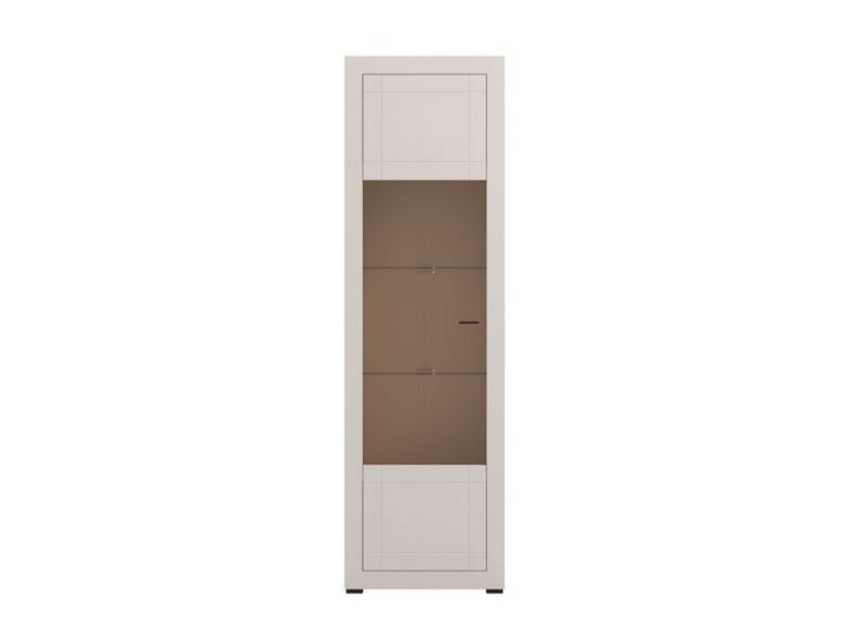 Vetrina Beige Nero 4 Ripiani Un'anta 58x35x194h cm, 5 Vani - Palena