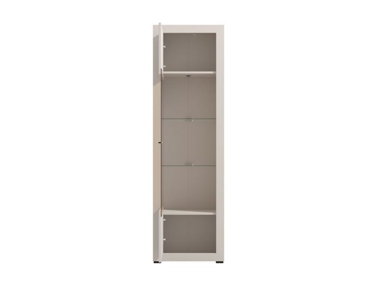 Vetrina Beige Nero 4 Ripiani Un'anta 58x35x194h cm, 5 Vani - Palena