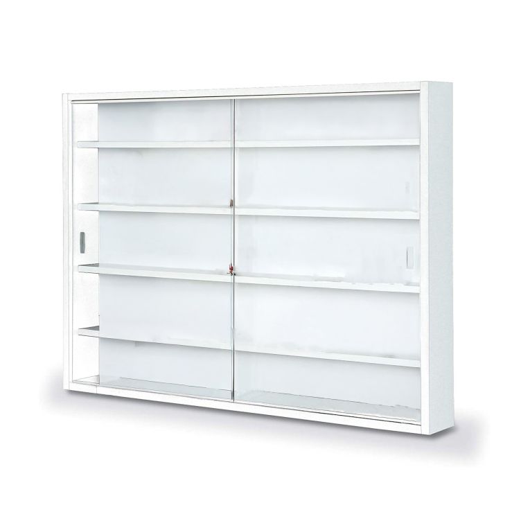 Vetrina Bianco 4 Ripiani 2 Ante 60x80x10h cm, 5 Vani - Oulx
