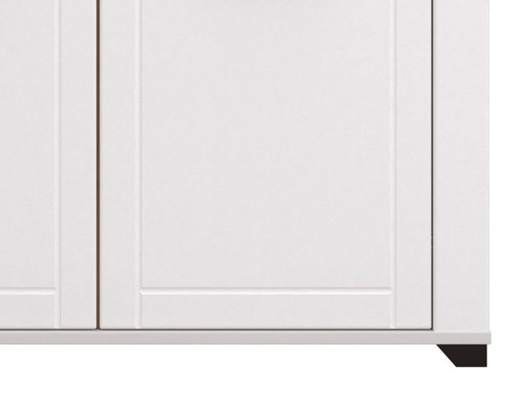 Vetrina Bianco Marrone Rovere Nodi 6 Ripiani Apertura Battente 103.5x41x143h cm, 4 Ante - Sarconi