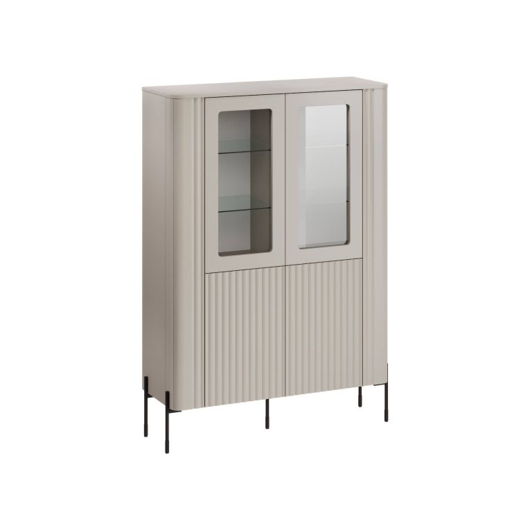 Vetrina Cimino, 110x40 h160 cm, Beige