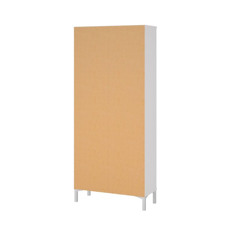 Vetrina Felicie, Credenza espositiva, Vetrinetta multiuso, Madia da soggiorno, 36x89 h203 cm, Bianco