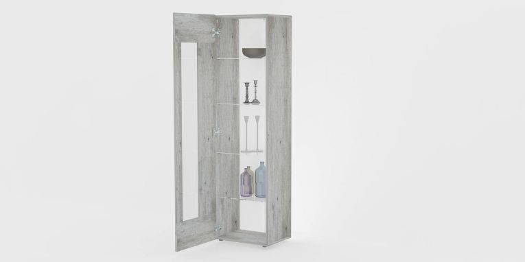 Vetrina finitura rustica 45x34x162h cm cemento - Adatka