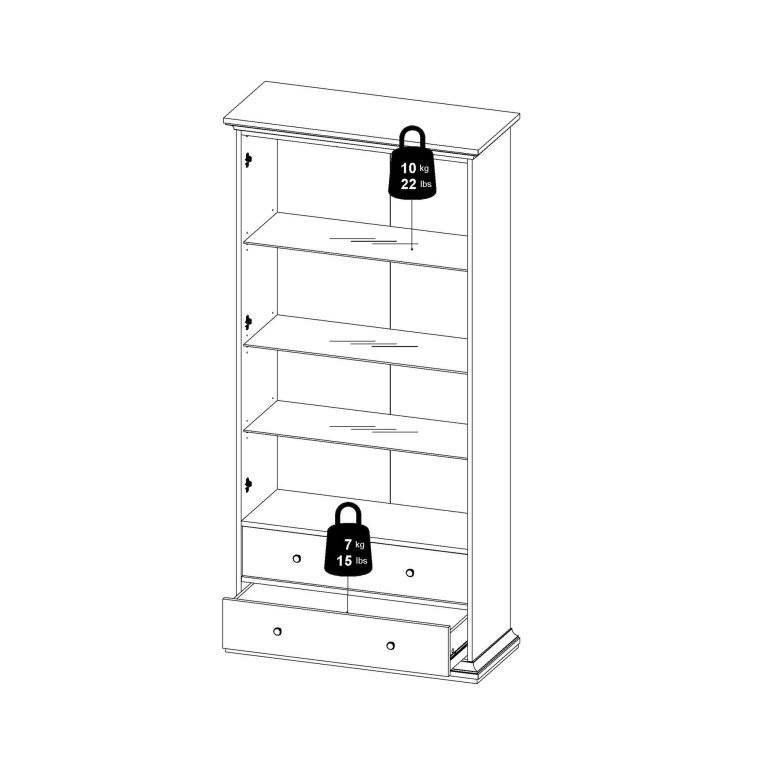 Vetrina Gaetane, Credenza espositiva, Vetrinetta multiuso, Madia da soggiorno, 42x96 h201 cm, Grigio