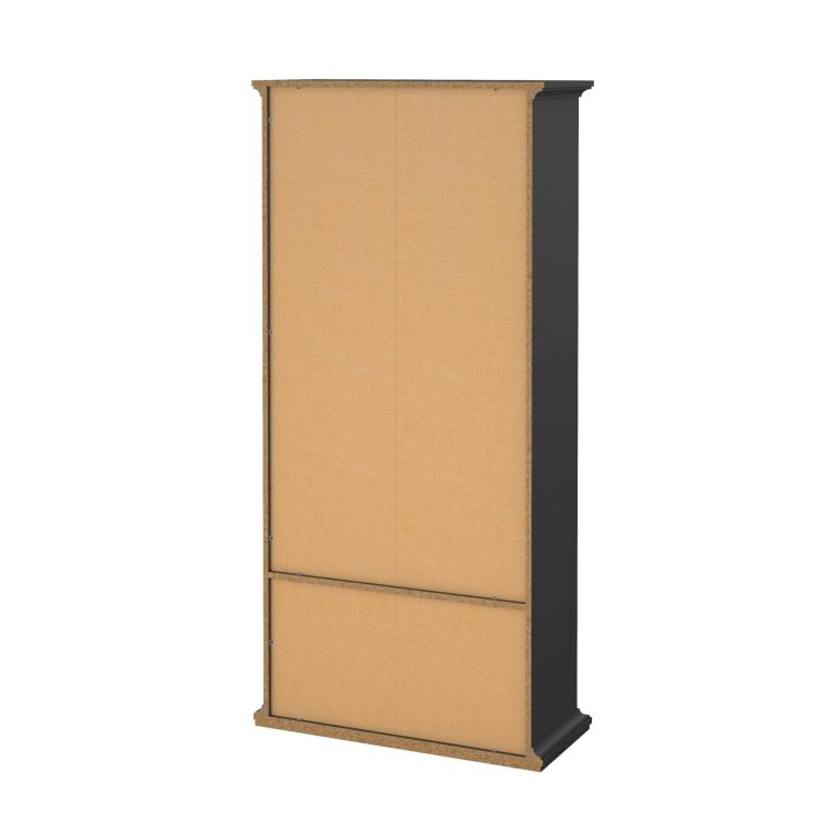 Vetrina Gaetane, Credenza espositiva, Vetrinetta multiuso, Madia da soggiorno, 42x96 h201 cm, Grigio