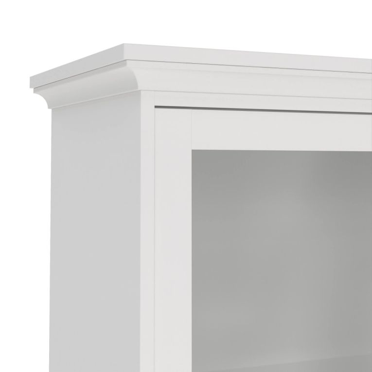 Vetrina Gaetane, Credenza espositiva, Vetrinetta multiuso, Madia da soggiorno, 96x42 h201 cm, Bianco