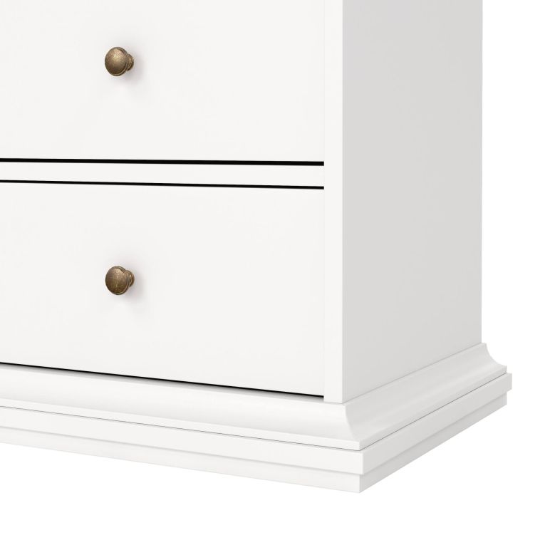 Vetrina Gaetane, Credenza espositiva, Vetrinetta multiuso, Madia da soggiorno, 96x42 h201 cm, Bianco