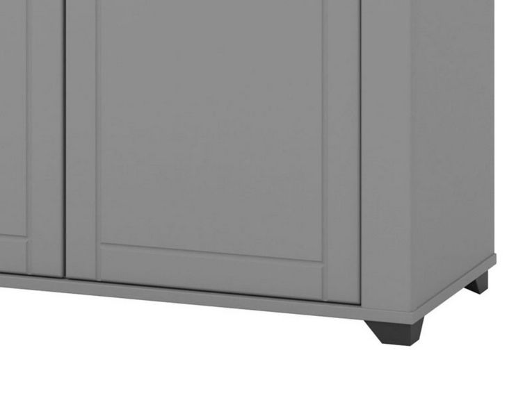 Vetrina Grigio Marrone 6 Ripiani 4 Ante 103.5x41x143h cm, 8 Vani - Sarconi