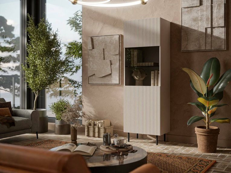 Vetrina Luzzana, 60x42 h183 cm, Beige