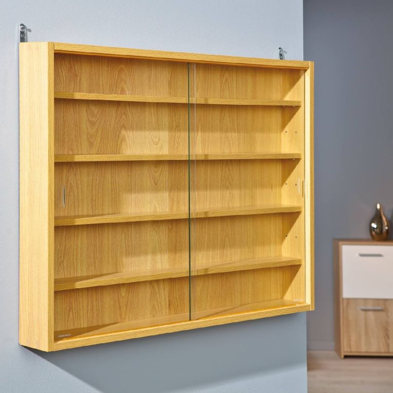 Vetrina Marrone 4 Ripiani 2 Ante 80x10x60h cm, 5 Vani - Samolaco