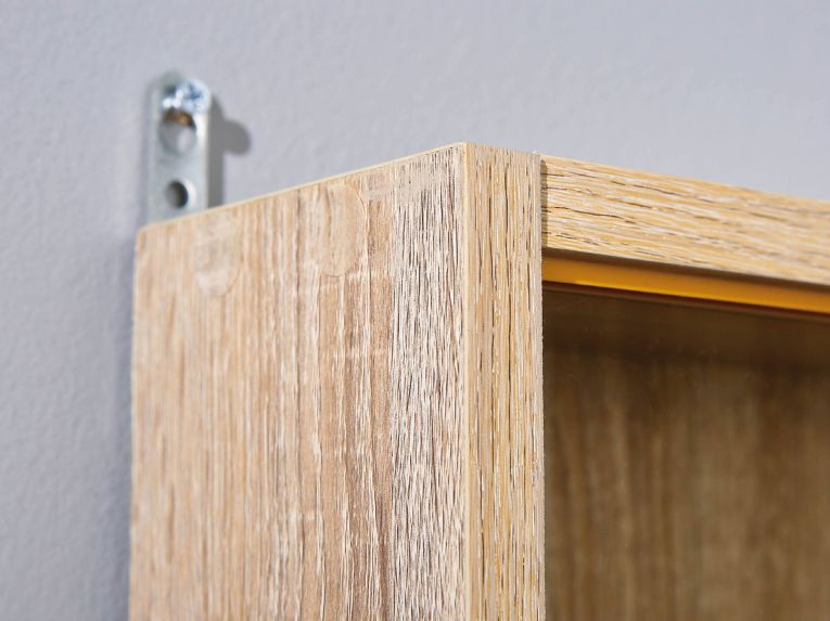 Vetrina Marrone Rovere 4 Ripiani 2 Ante 60x80x10h cm, 5 Vani - Gromo