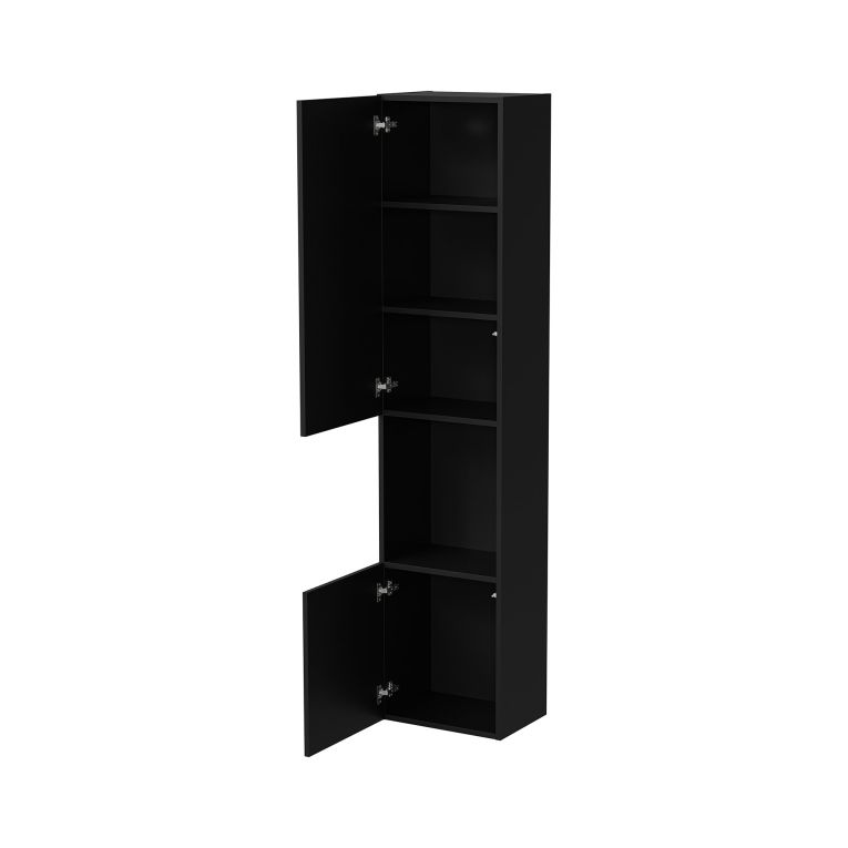 Vetrina Nero Antracite 4 Ripiani Apertura Push Pull 39.9x29.8x180h cm, 2 Ante - Botte