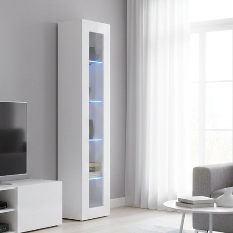 Vetrina stretta 40x30x180h cm bianca lucida - Aristotele