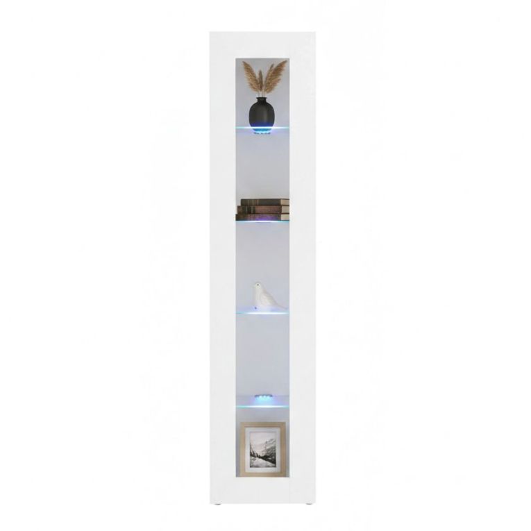 Vetrina stretta 40x30x180h cm bianca lucida - Aristotele