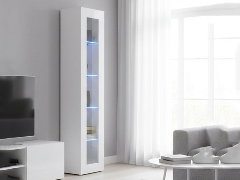 Vetrina stretta 40x30x180h cm bianca lucida - Aristotele