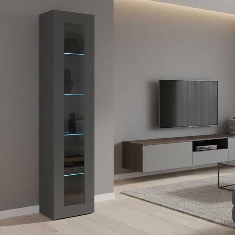 Vetrina stretta ingresso 40x30x180h cm antracite - Arnika