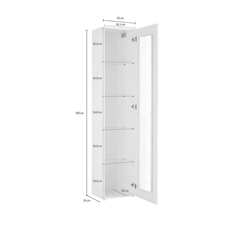 Vetrina stretta ingresso 40x30x180h cm antracite - Arnika