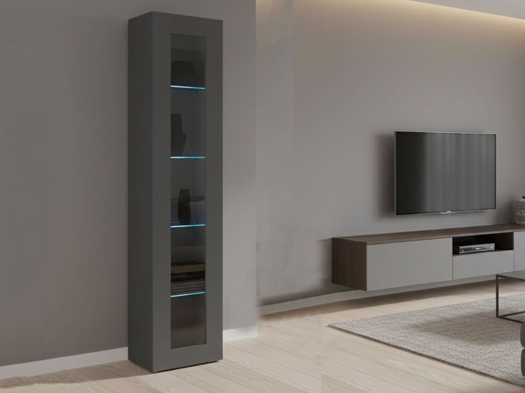 Vetrina stretta ingresso 40x30x180h cm antracite - Arnika
