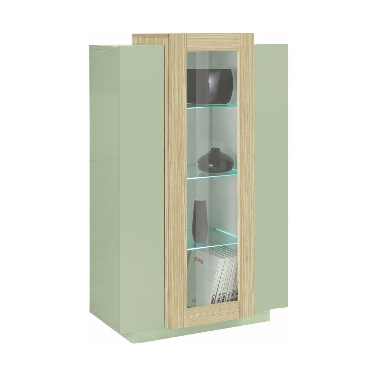 Vetrina Verde 7 Ripiani 10 Vani 80x38x120.5h cm, 3 Ante - Severino