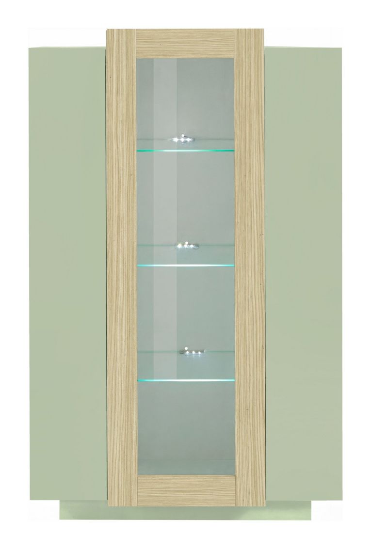 Vetrina Verde 7 Ripiani 10 Vani 80x38x120.5h cm, 3 Ante - Severino