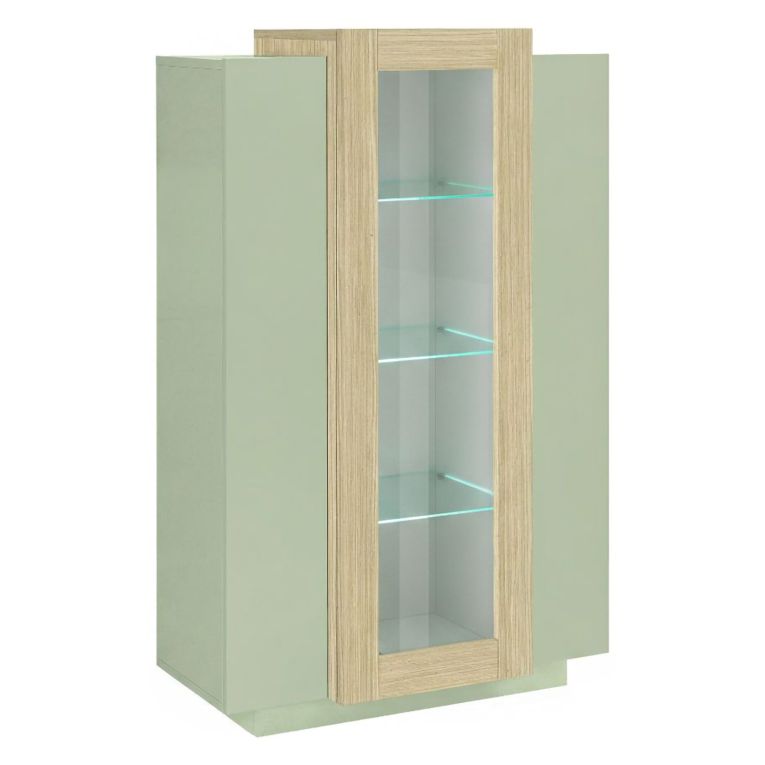 Vetrina Verde 7 Ripiani 10 Vani 80x38x120.5h cm, 3 Ante - Severino