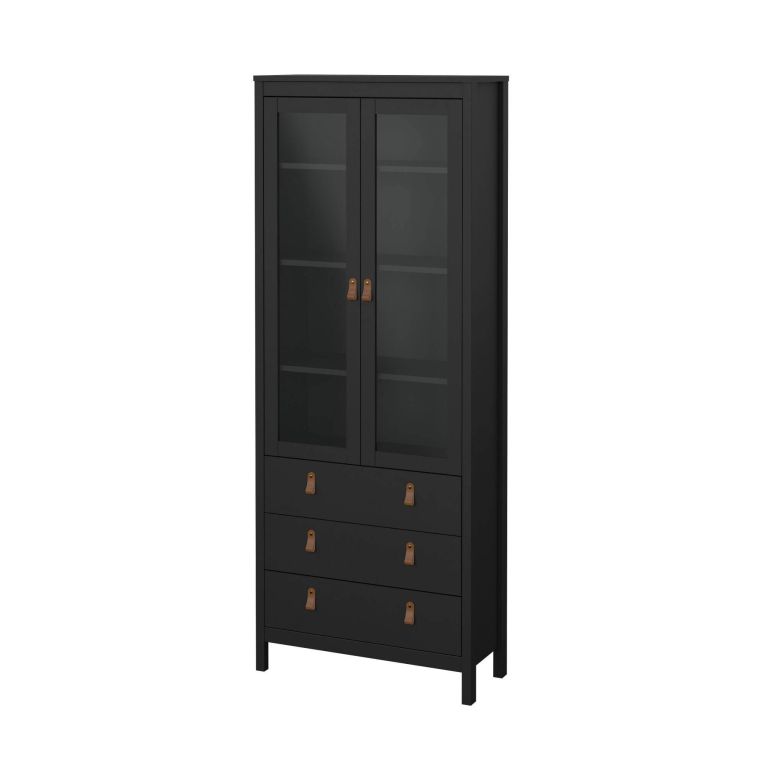Vetrina vintage sala da pranzo 2 ante 78x32x199h cm nera - Lazio