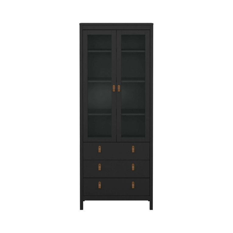 Vetrina vintage sala da pranzo 2 ante 78x32x199h cm nera - Lazio